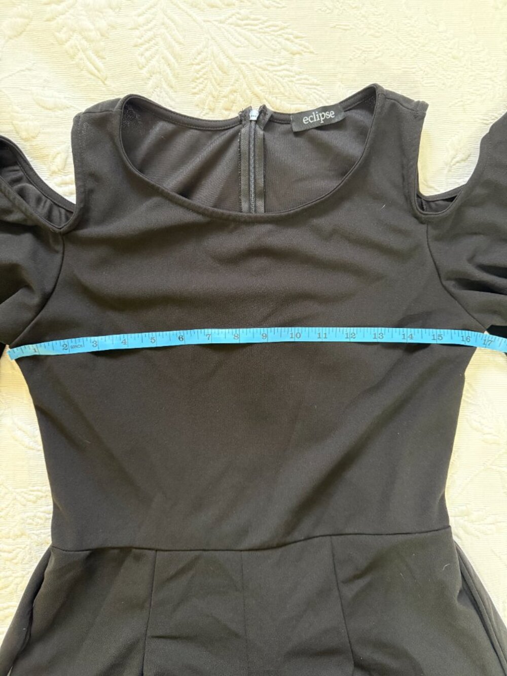 🦋 2/30 Eclipse Black Cold Shoulder Belted Jumpsuit S - Picture 6 of 8